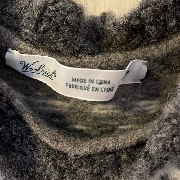 Woolrich Fair Isle Lambswool Wool Blend Cozy Tunic Sweater. Brown Gray. - Picture 2 of 5